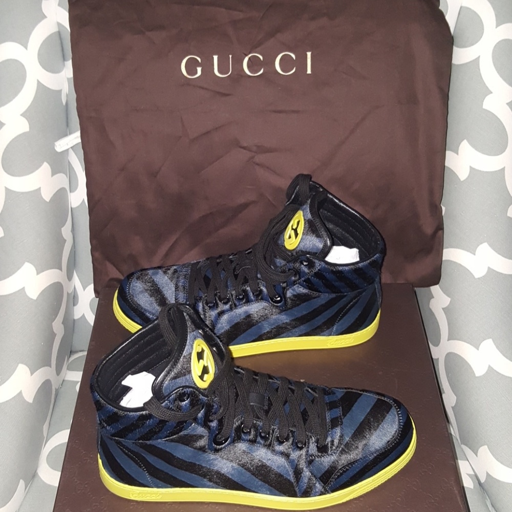 Limited Edition Gucci Hi Top Pony Stripe Sneaker